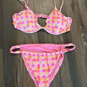 Oniel Bikini plaid pink